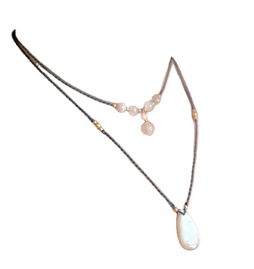 Ecklace-collar de perlas de oonstone, Gargantilla con incrustaciones - Product Image 1