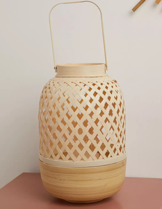 Maison jardin décor bambou lanterne intérieur extérieur Table bougeoir lampe à la main rotin fabriqué au Vietnam pour - Product Image 2