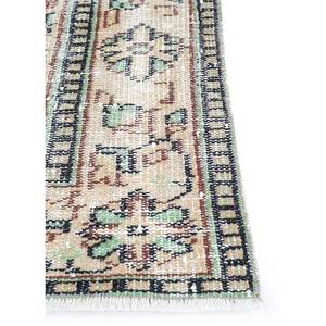 Tapis en laine noué à la main doré vintage 9x12 rectangulaire, motif médaillon abstrait, idéal pour couloir, entrée ou chambre - Product Image 4