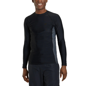 Top Tendance Personnalisé OEM Conception Hommes Rash Guard Usine Prix de gros Solide Couleur Uni Hommes Rash Guard - Product Image 1