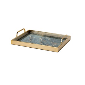 Ensemble de plateaux de service en métal fini or brillant Fabricant Nouveau design Plateau de service en métal fait main - Product Image 6