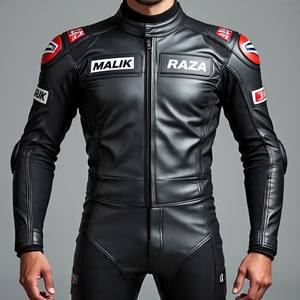 Traje de cuero de carreras de motos | Malik Raza | Colores personalizados Tamaños Logotipos Opción OEM | Oferta al por mayor - Product Image 1