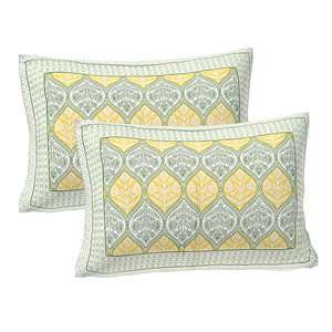 Juego de Ropa de Cama de 3 Piezas con Estampado Floral Amarillo 100% Algodón con 2 Fundas de Almohada (SHKV1049) - Product Image 3