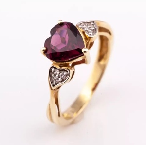 Anillos de piedras preciosas de rodolita natural en forma de corazón al mejor precio, Plata de Ley 925 para fiestas de bodas, directo de la fábrica de Tailandia - Product Image 1