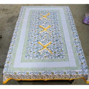New Arrival Hand Block Printed Beautiful Cotton <b>Table</b> Cloth 6 Seater with Napkin's Dining <b>Table</b> <b>Cover</b> "60x90"Inches - Product Image 3
