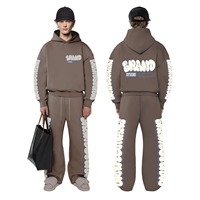 Conjunto de Sudadera y Pantalón Unisex Premium de Algodón 100% con Forro Polar para Invierno, Ajuste Delgado, Antibacteriano, Personalizado OEM, Venta al por Mayor