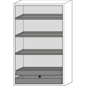 asecos Armadio per Materiali Pericolosi Ignifugo G 1201, 3 Ripiani, Porte A Battente, Giallo - Product Image 2