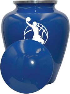Urna de cremación de jugador de baloncesto, urna funeraria personalizada para adultos humanos para amantes del baloncesto, urna personalizada, tamaño personalizado azul - Product Image 2
