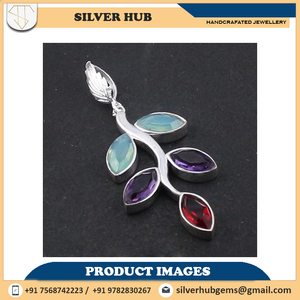 Colgante de plata de ley 925 con piedras múltiples, joyería hecha a mano, al mejor precio - Product Image 6