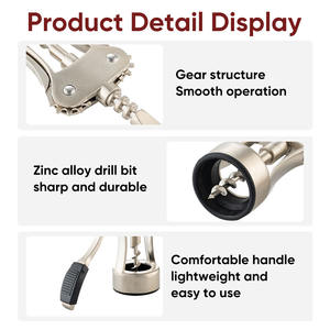 Sacacorchos Profesional <span class=keywords><strong>de</strong></span> Acero Inoxidable Ecológico, Resistente, Plano y Delgado para <span class=keywords><strong>Bar</strong></span> - Product Image 3