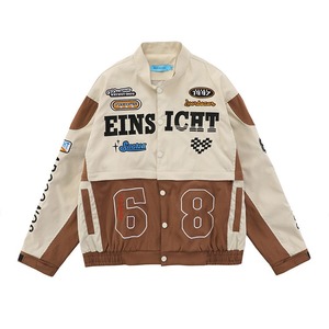 Chaqueta de satén de carreras F1 para hombre de Venta caliente con bordado hecho a mano diseño clásico impermeable chaquetas de moda al aire libre - Product Image 3