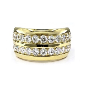 Bijoux OEM, design populaire, meilleure qualité, or jaune massif 18 carats, diamant naturel, alliance classique pour mariage et fête, grand cluster, pour femme - Product Image 1