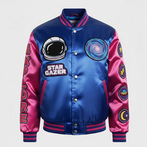 Chaqueta Varsity para Hombre con Bordado Chenille, Fabricación de Fábrica, Nueva Llegada 2025, Tela Suave, Chaqueta Varsity de Satén para Hombre - Product Image 1