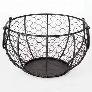 Home Hotel Restaurant Ware <b>Egg</b> Wire <b>Basket</b> Black Powder Coated Fancy <b>Basket</b> Elegant Designer <b>Egg</b> Wire <b>Basket</b> - Product Image 1