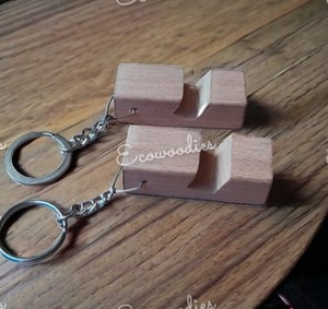 Sculpture personnalisé en forme respectueux de l'environnement porte-clés en bois porte-clés en bois léger mince en bois support de support de téléphone portable - Product Image 3