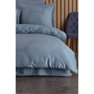 Varol Nottingham Indigo Jacquard Duvet Cover Set Lyocell Solid Pattern Family Size-4 Pcs for Home Use - Product Image 2