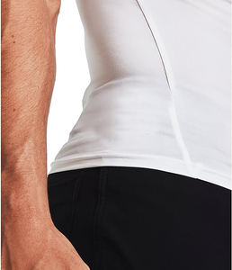 Mayorista Fabricante Mangas Cortas Hombres Gimnasio Desgaste Compresión Camiseta Pullover Estilo Sólido Elástico OEM Servicio Activewear - Product Image 5