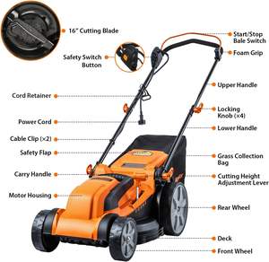 LawnMaster MEB1216K Cortacésped Eléctrico 16 Pulgadas 12AMP - Product Image 5