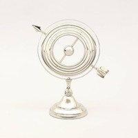Sphère armillaire nautique en aluminium chromé, astrolabe maritime, globe, flèche, décoration de bureau, cadeau, artisanat métallique fait main