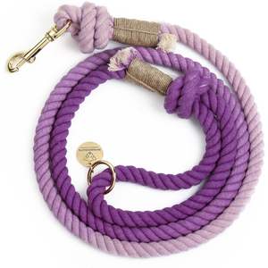 Correa para Perro Hecha a Mano con Cuerda de Algodón Degradado Morado – Correa Trenzada Mediana para Pasear y Entrenar Mascotas, para Perros y Gatos - Product Image 1