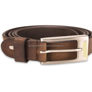 Cinturón de hombre informal de cuero puro hecho a mano con logotipo personalizado con hebilla de latón libre de óxido niquelado de alta calidad - Product Image 2