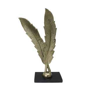 Ensemble de 3 sculpture de champignon de taille moyenne décorative en bois d'aluminium couleur feuille de laiton décoration de table pour la maison et le salon - Product Image 3