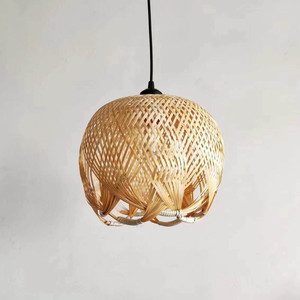 Handicraft Eco-friendly Bamboo Rattan Lampshade Modern <b>Chinese</b> Interlocking Frames Rattan Ball <b>Lamp</b> for Decoration 2-Year - Product Image 1