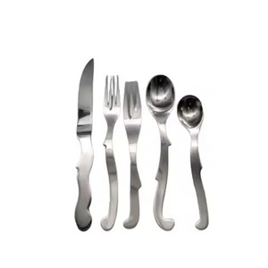 Top vente couteau en métal fourchette cuillère ensemble de couverts argenterie en acier inoxydable couverts modernes en métal ensemble pour mariage occidental - Product Image 1
