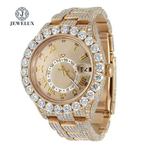 Golden Gleam de lujo hecho a mano Iced Watch Moissanite Diamond Band Diver Style Glass Dial Moda Mecánico Día de San Valentín - Product Image 2