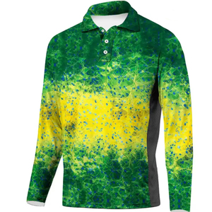 Polo de manga larga de secado rápido para hombre, diseño personalizado, UPF 50 +, camisetas de pesca transpirables - Product Image 1