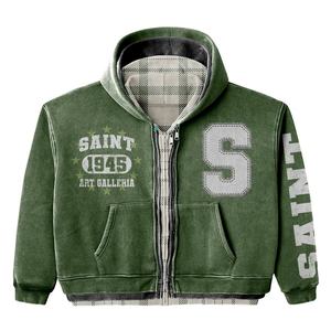 Servicio de OEM/ODM Sudaderas con capucha de diseño de impresión de soplo hechas a medida para hombre Sudadera con capucha de lana de algodón 100% de alta calidad - Product Image 5