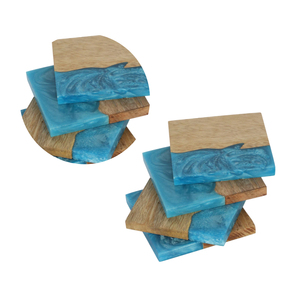 Posavasos de resina de madera hecho a mano de calidad garantizada, suministro a granel al por mayor de posavasos de resina de madera recuperada para decoración del hogar - Product Image 5