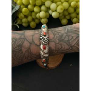 Bracelet de manchette Lorenzo James Fashion, design multi-pierres et argent sterling - Product Image 2