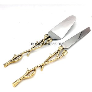 Most Fancy Unique Designer Silver Color Plated <b>Cake</b> Server and Spoon Set for <b>Wedding</b> and Parties <b>Cake</b> Tools Supplies From India - Product Image 3