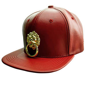 Gorra Snapback de Cuero Sintético Rojo con Bordado 3D, Diseño a Cuadros, Camuflaje, Leopardo, Tropical, Liso, Estilo Y2K Hip Hop para Pesca y Deportes - Product Image 1