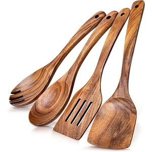 Ensemble d'ustensiles de cuisine en bois pour les fêtes, écologiques, jetables, cuillère de cuisine moderne, spatule, manche en bois, Crescent Crafts - Product Image 5