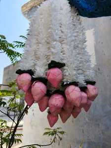 Sola madera Lotus brotes tela jazmín guirnalda hoja verde colgante de pared Natural Floral boda decoración del hogar - Product Image 3