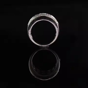 Original Moissanite Diamond Wedding Eternity Band 10K Oro blanco con estilo romántico vermeil Baguette Joyería fina - Product Image 2