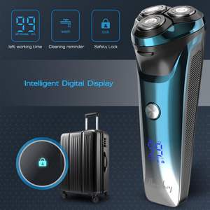 Afeitadora Eléctrica Azul Recargable por USB C, Afeitadora Inalámbrica Húmeda y Seca con Recortador Extraíble, Resistente al Agua IPX7 y Lavable para Hombres - Product Image 4