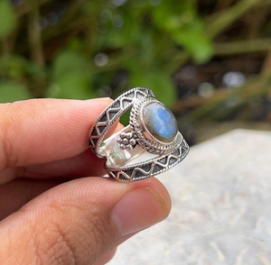 925 Sterling Silver Labradorite <b>Ring</b> Handmade Bohemian Jewelry Birthstone <b>Ring</b> Unique Gift for Women Bulk Manufacturer - Product Image 2
