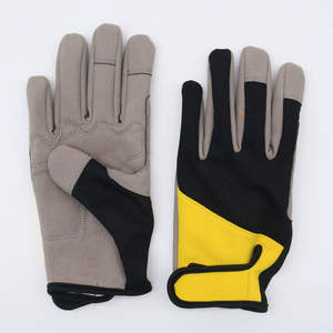 Guantes mecánicos de cuero, guantes de seguridad con logotipo personalizado - Product Image 3