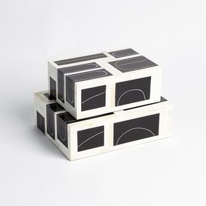 Vente chaude Nacre Rayé Boîte Décorative Élégante Résine Incrustation Boîte De Rangement pour La Maison Et Le Bureau Décor - Product Image 6