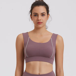 Sujetador Deportivo para Mujer, Antibacteriano, Soporte Medio, Escote Profundo en V, Logotipo Frontal, Ropa de Yoga, Diseño Sin Costuras - Product Image 2