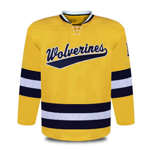 Tendance maillot de Hockey sur glace imprimé transfert de chaleur nom d'équipe personnalisé marque bandes blanches couleur personnalisée ensemble de vêtements de sport pour hommes adultes - Product Image 3