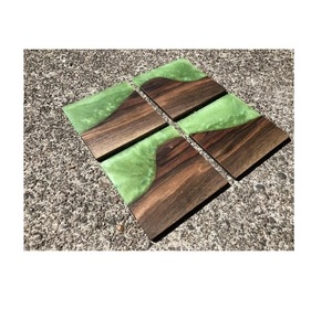 CUSTOM MADE to ORDER Handmade Wood <b>and</b> Resin <b>Coaster</b> <b>Sets</b> Luxury <b>Coaster</b> Durable Quality Unique Design - Product Image 1