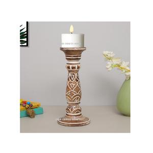 Modern Look With High Finishing Wood White Candle Holder Stand Hot Selling & Wholesale Candle Holder for Home and Restaurant - Product Image 4