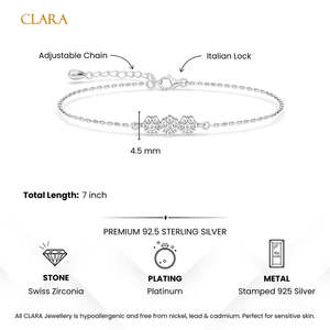 NOVAMART Fine Buy 925 Silver <b>Bracelet</b> for Every Moment You! Rhodium Plated Tennis Flower Shape Gold Diamond Pearl <b>Ruby</b> Religious - Product Image 5