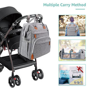 Đa chức năng Unisex tã Ba lô ánh sáng mềm xách tay công suất lớn không thấm nước PU Dây Kéo Polyester tã thay đổi trạm - Product Image 5