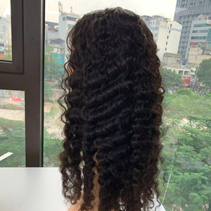 Venta al por mayor Premium Virgin Remy Donor Pelo Largo rizado vietnamita Cierre de encaje peluca Nasa pelo 100G negro marrón Color - Product Image 1