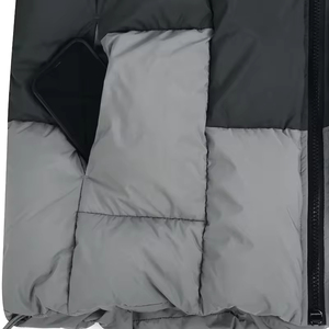 Veste d'hiver chaude et tendance sur mesure OEM, veste en duvet streetwear avec col montant, veste matelassée coupe-vent en coton pour homme - Product Image 5